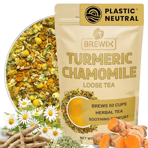 Detailed Turmeric Chamomile Loose Leaf Herbal Tea 3.53 Ounce Modern