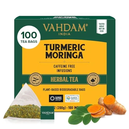 Carefully Designed Turmeric Moringa Tea Bags 100 Count Smart