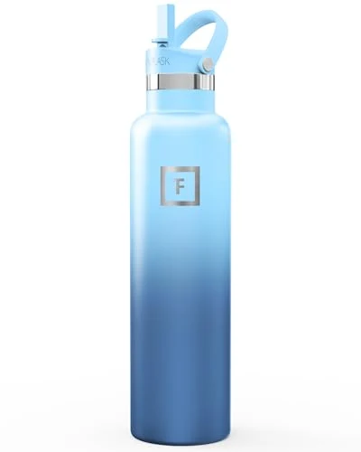 Casual 24 oz Narrow Mouth Water Bottle with Straw Smooth