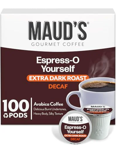 User-Friendly Maud s Decaf Espresso Roast Coffee Pods 100 Count Traditional