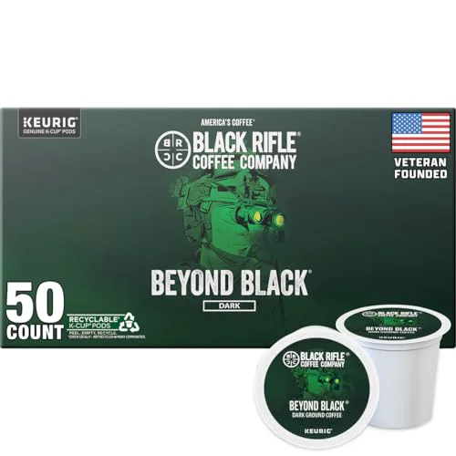 Sustainable Black Rifle Coffee Dark Roast K Cup Coffee Beyond Black 50 Count Consistent
