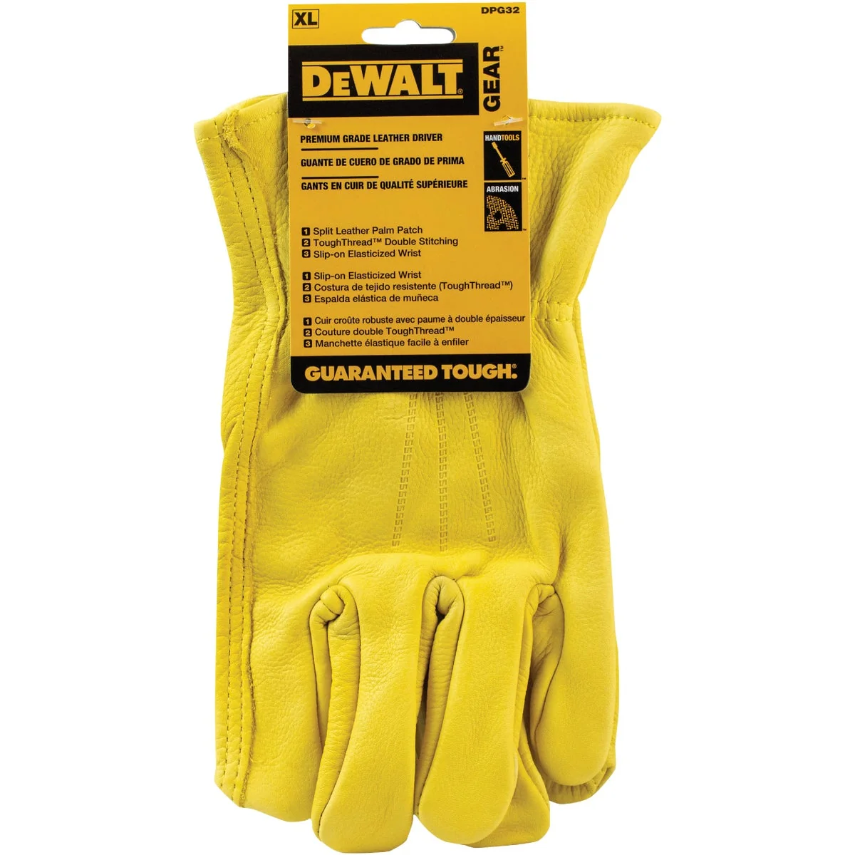 Natural DeWalt Men’s Large Premium Grade Leather Driver Glove Authentic