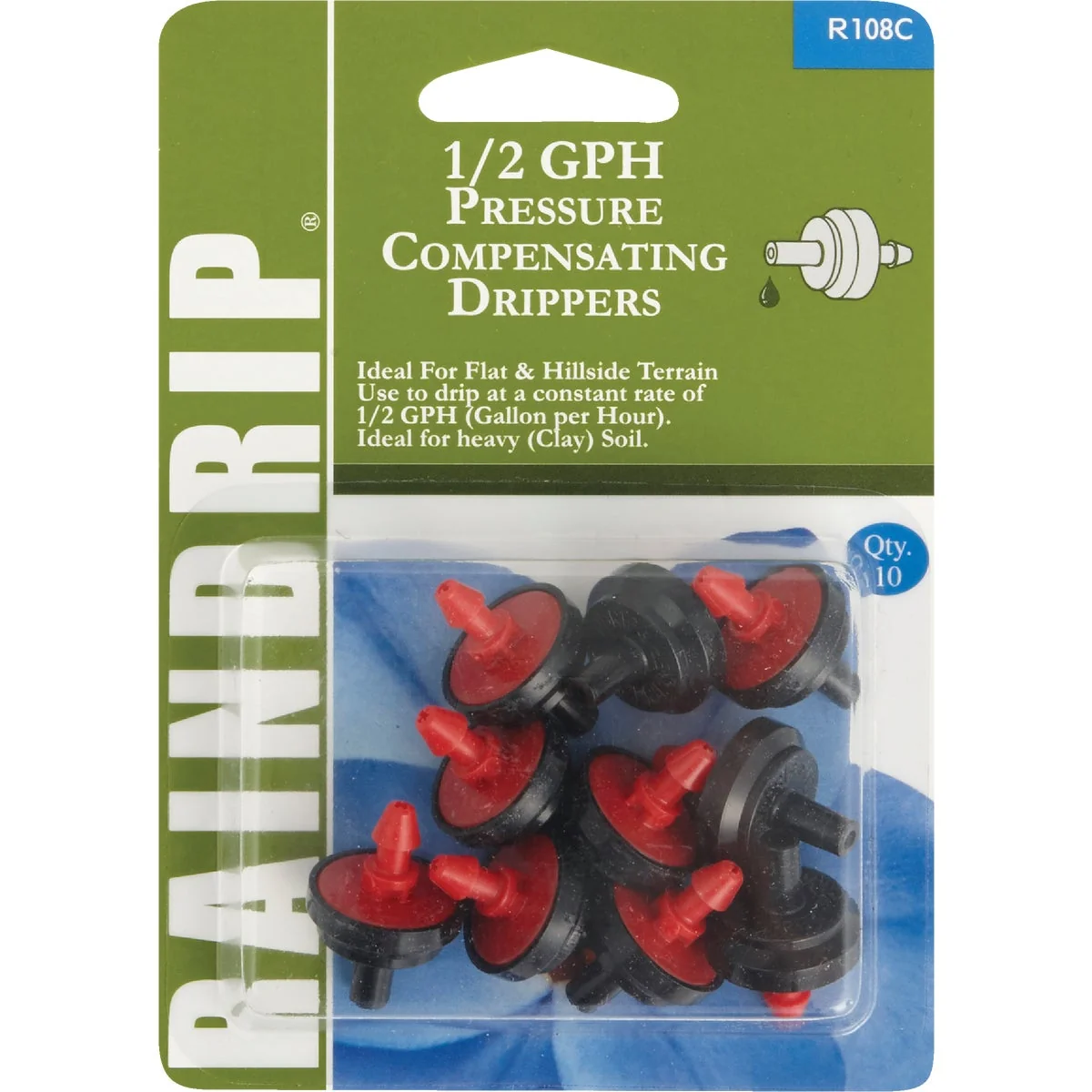 High-End Raindrip 1 2 GPH On-Line Dripper 10-Pack Flexible