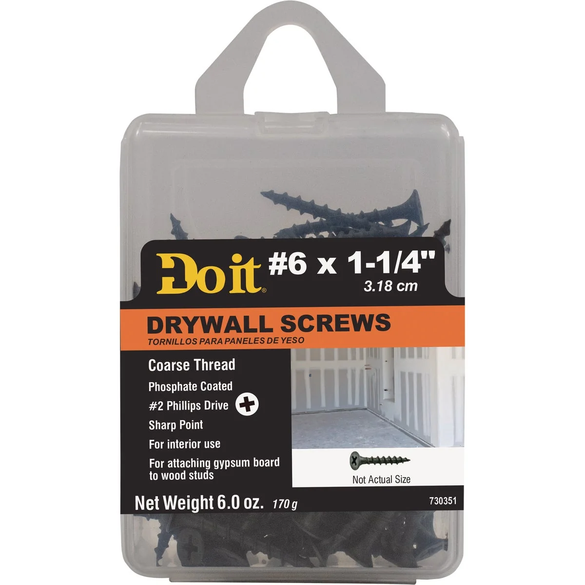 Comfortable Do it 6 x 1-1 4 In. Coarse Thread Phosphate Drywall Screw Durable