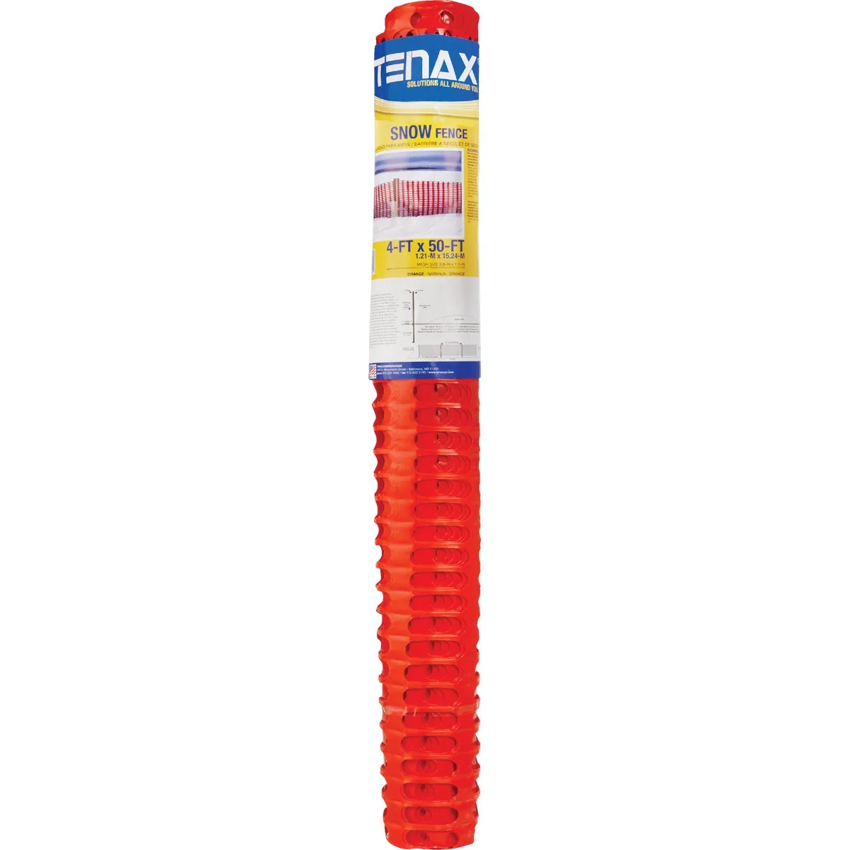 Smart Tenax Saf-T-Sno 4 Ft. H. x 50 Ft. L. Polyethylene Snow Safety Fence Orange First-Class