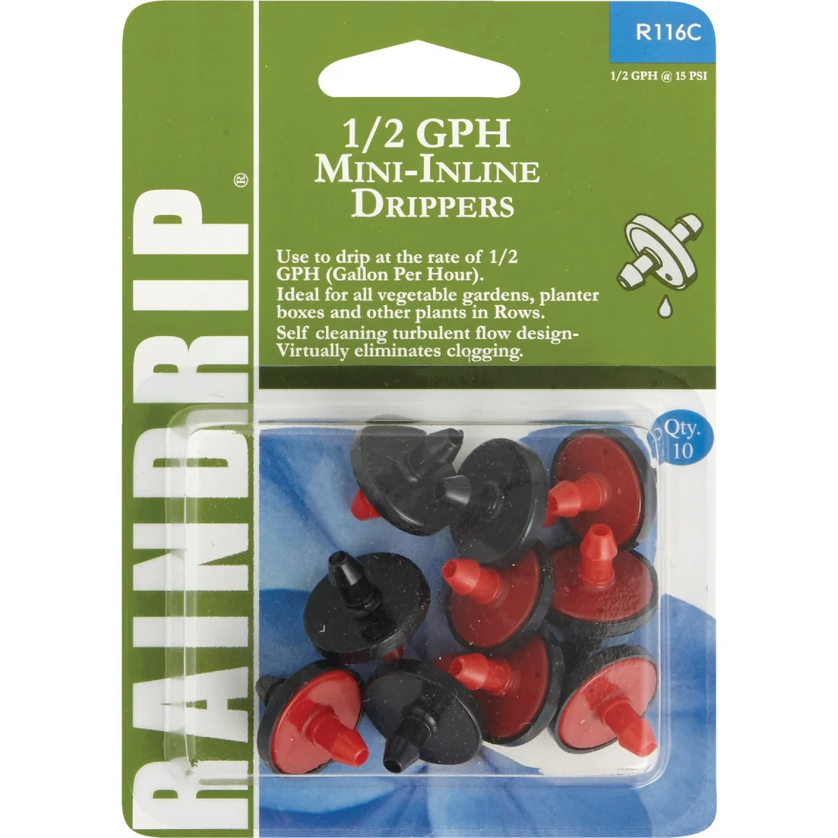 Comfortable Raindrip 1 2 GPH Mini In-Line Dripper 10-Pack Responsible