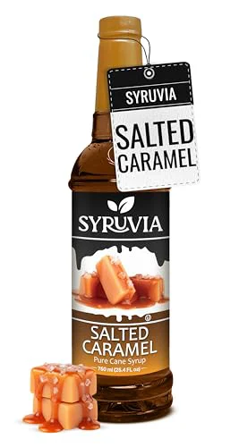 Authentic Coffee Syrup Salted Caramel Flavored Syrup for Drinks 25.4 Fl Oz Eco-Friendly