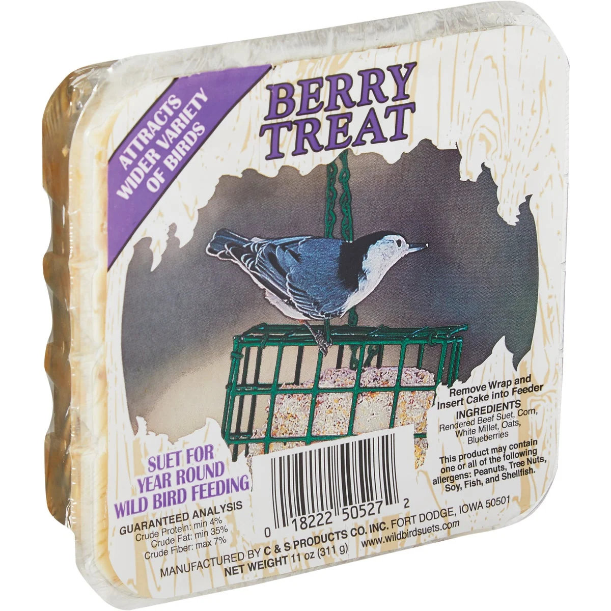 Relaxed C S 11 Oz. Berry Treat Wild Bird Suet Detailed