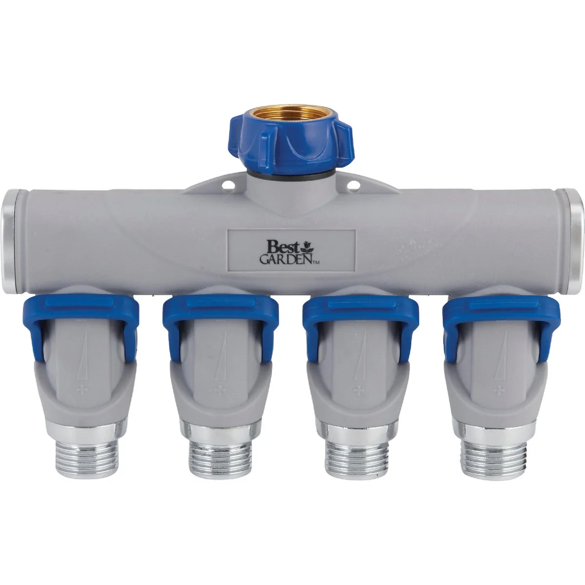 Outstanding Garden Aluminum 4-Way Connector Hose Shutoff Manifold Official