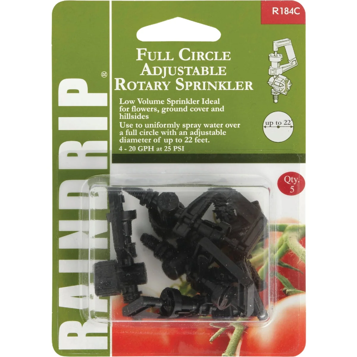 Professional Raindrip Full Circle Adjustable Rotary Sprinkler 5-Pack Elite