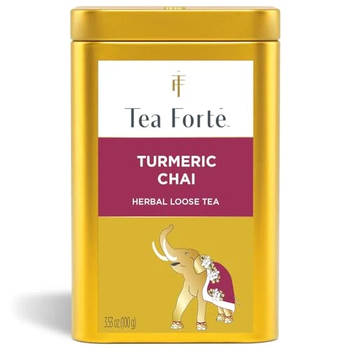 Fashionable Turmeric Chai Herbal Tea Canister 3.53 Ounce Fine Crafted