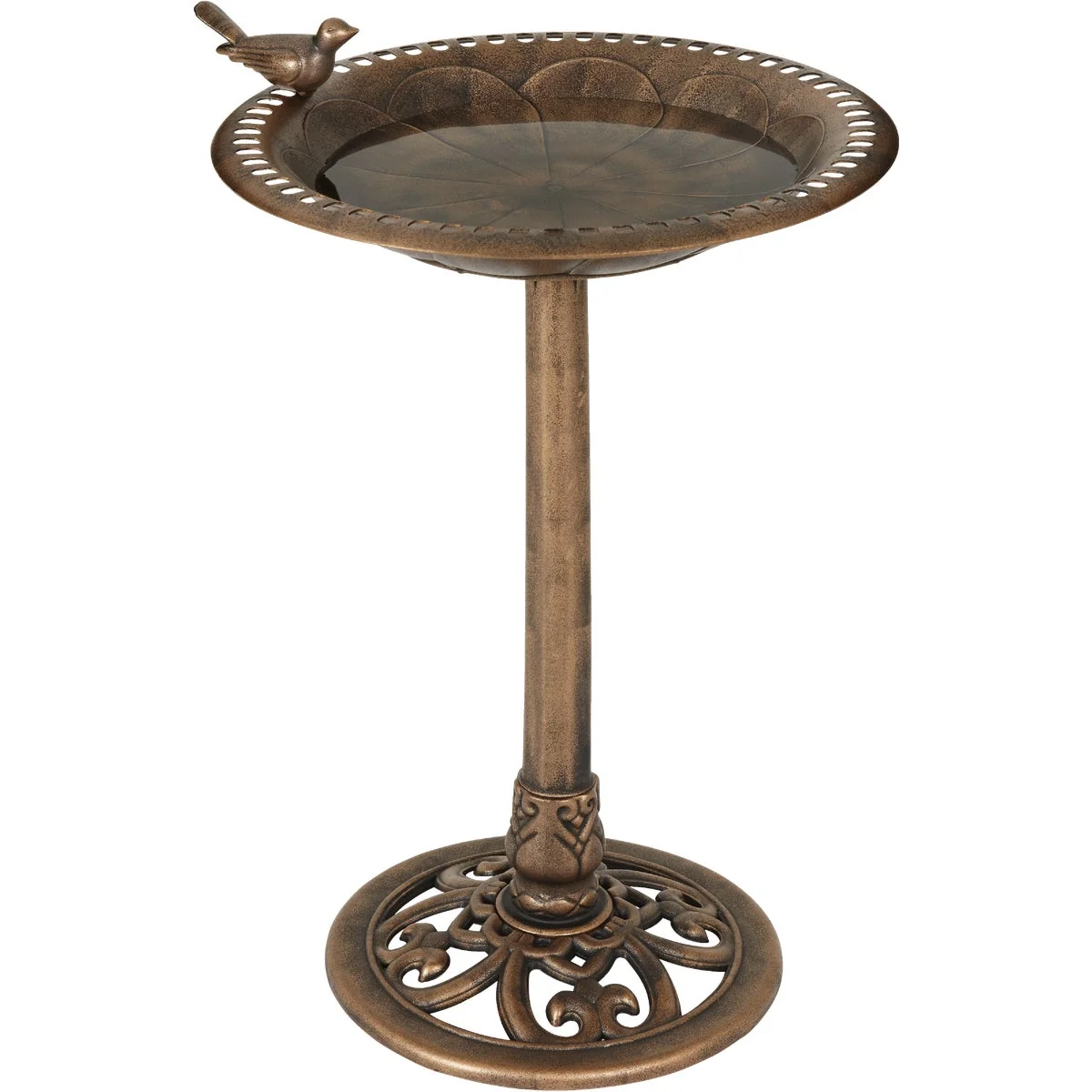 Lightweight Garden Antique Bronze Decorative Pedestal Bird Bath Exceptional