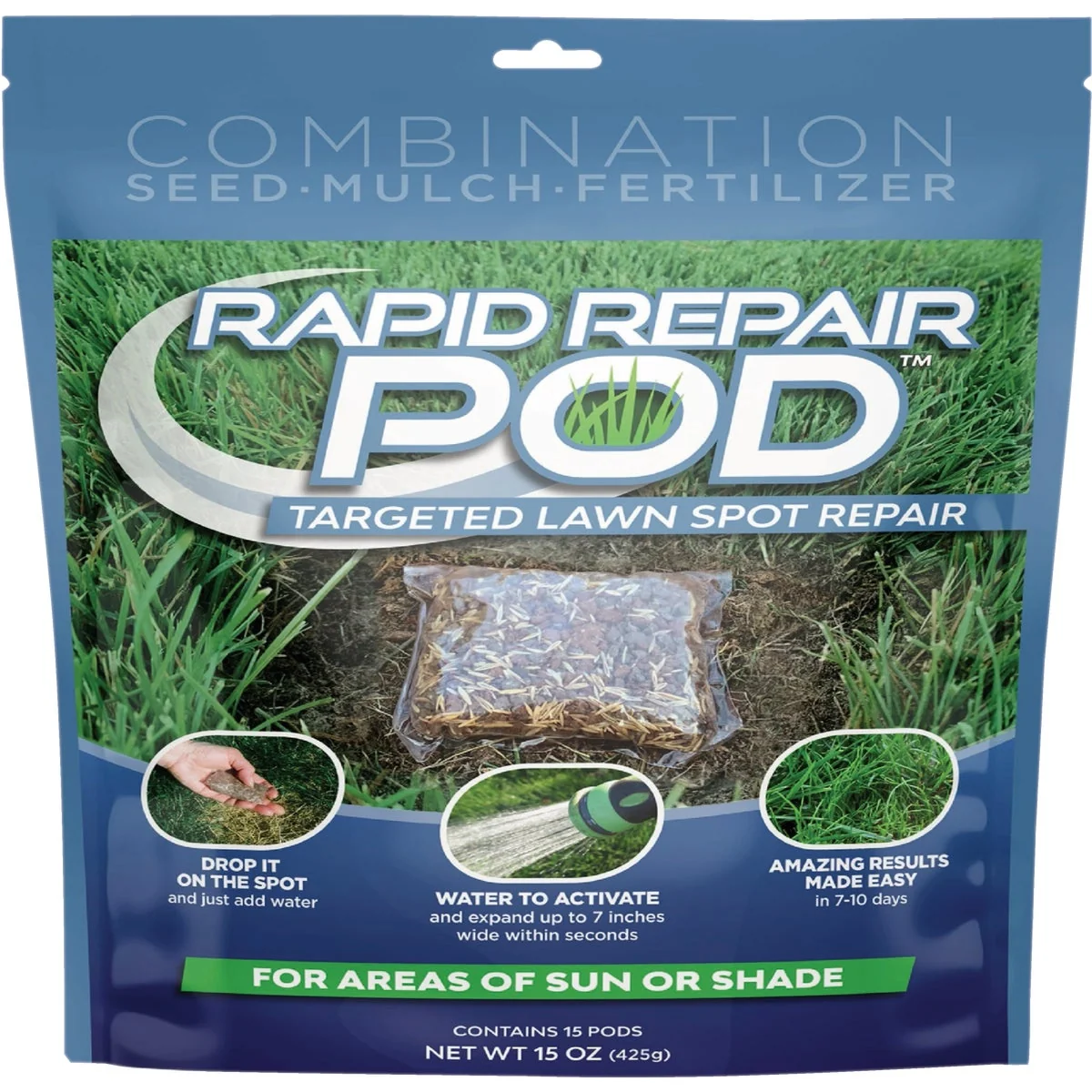 Crafted Rapid Repair Pods 12-Pack 7 In. Pod Grass Patch Repair Solid