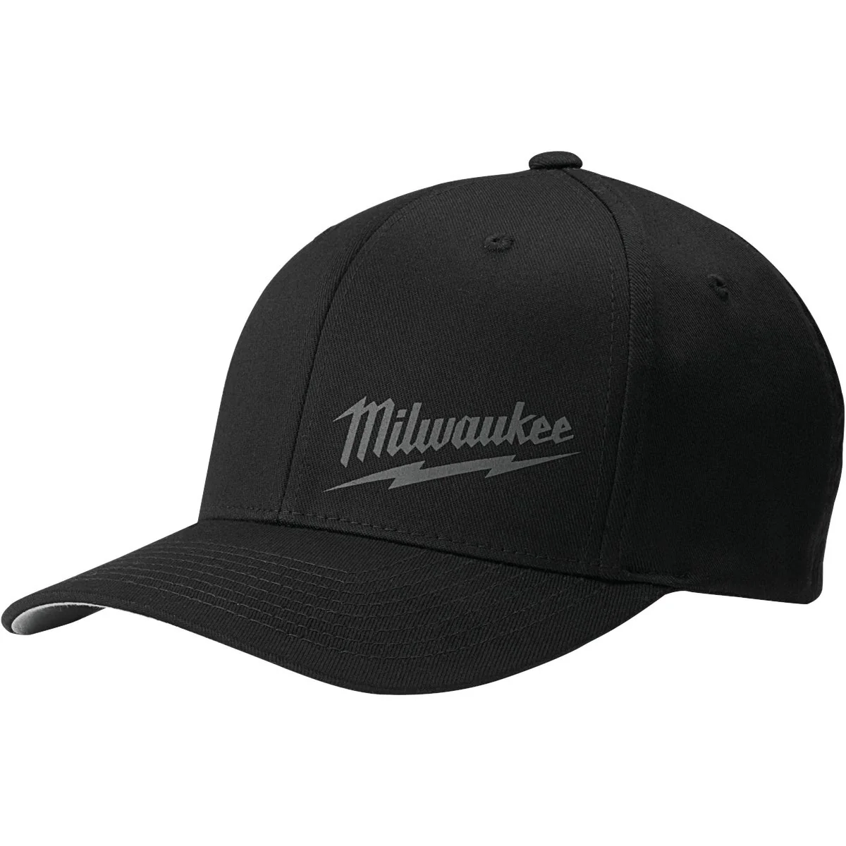 Pure Milwaukee FlexFit Black Fitted Hat S M Fashionable