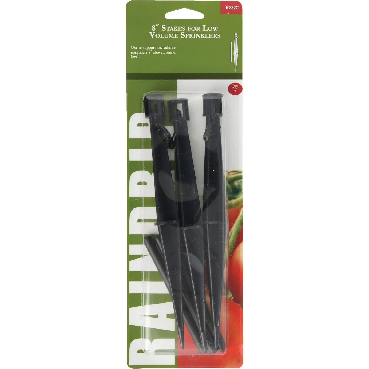 User-Friendly Raindrip 1 4 In. Tubing Plastic Sprinkler Stake 3-Pack Durable