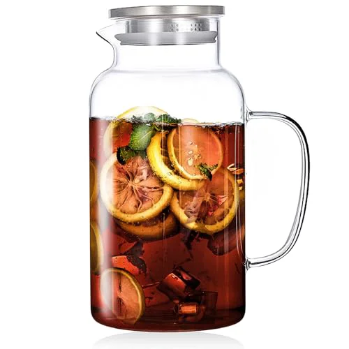 Casual 1 Gallon 3.8L Glass Pitcher with Lid and Spout Premium Material