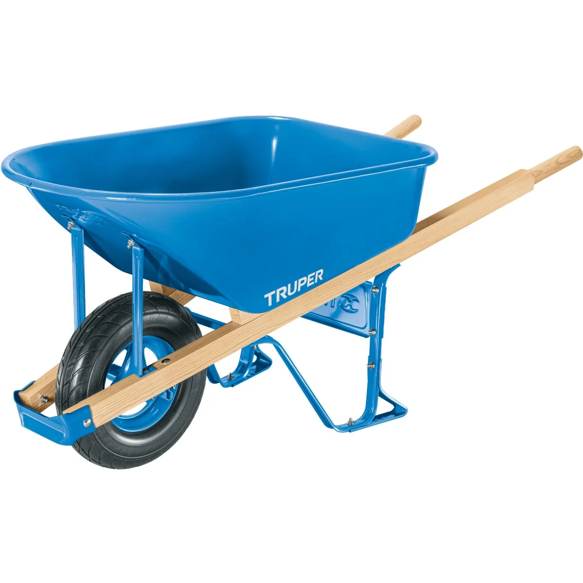 Classic Truper 6 Cu. Ft. Steel Heavy Duty Wheelbarrow with Flat Tire Reliable