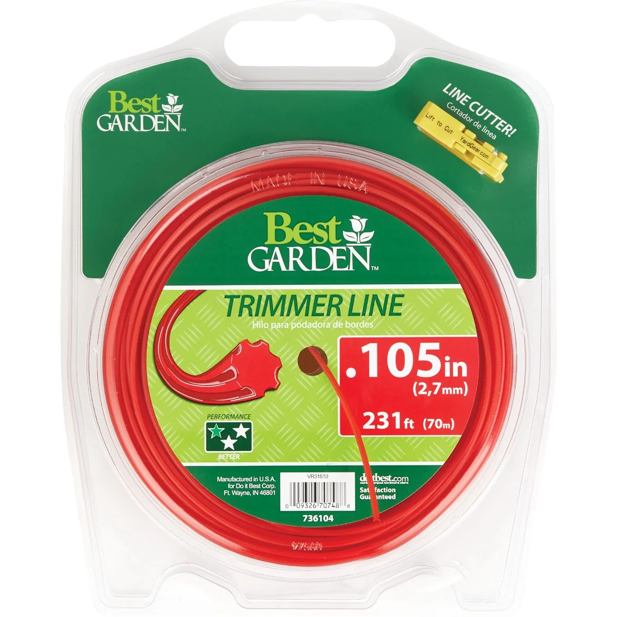 Excellent Garden 0.105 In. x 231 Ft. 7-Point Trimmer Line Fine Crafted
