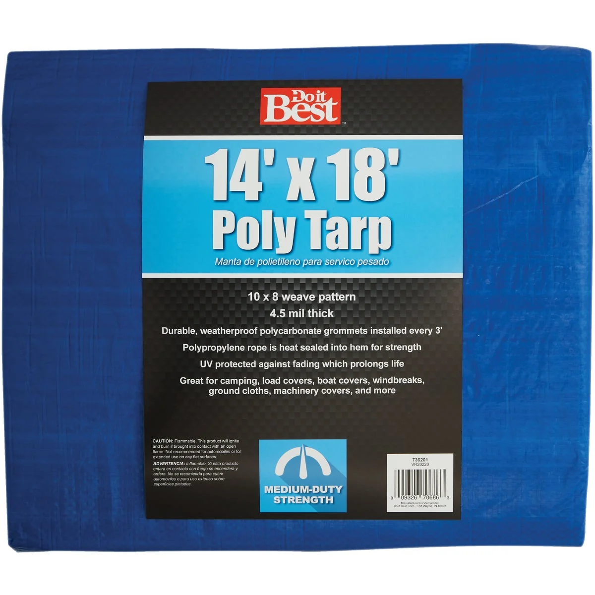 Authentic Do it Blue Woven 14 Ft. x 18 Ft. Medium Duty Poly Tarp Innovative
