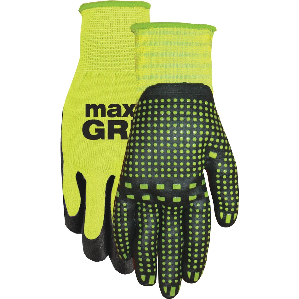 Natural Midwest Gloves Gear MAX Grip Unisex Large XL Coated Gloves Hi-Visibility Yellow Expertly Made