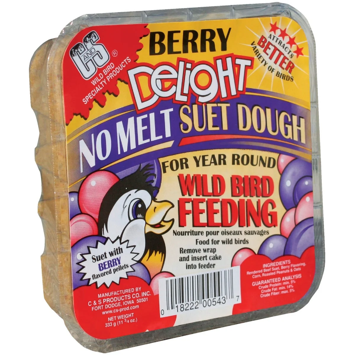 Efficient C S 11.75 Oz. Berry Delight Suet Dough Exceptional