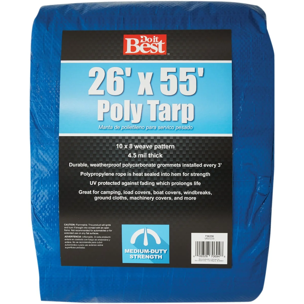 Artisan Do it Blue Woven 26 Ft. x 55 Ft. Medium Duty Poly Tarp Sustainable