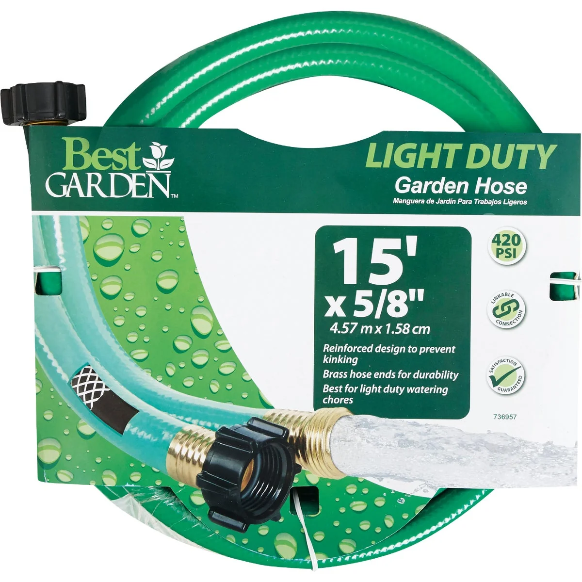 Trendy Garden 5 8 In. Dia. x 15 Ft. L. Leader Hose with Male Female Couplings Soft