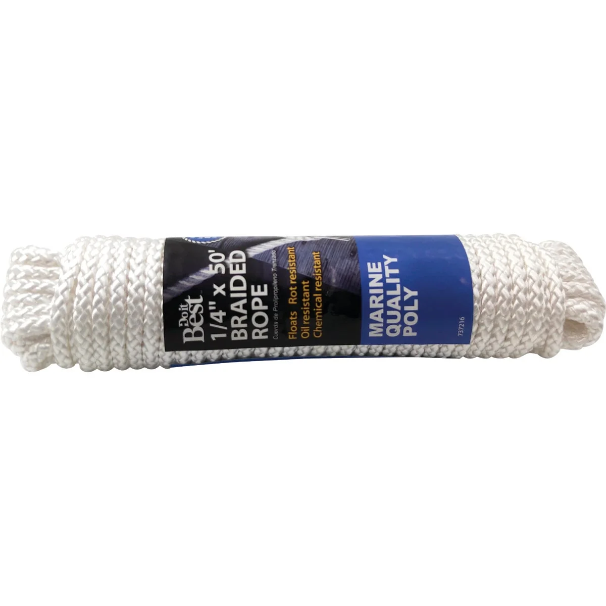 High-End Do it 1 4 In. x 50 Ft. White Solid Braided Polypropylene Packaged Rope Efficient