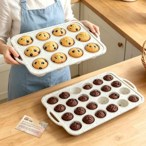 Pure Silicone Mini Muffin Pan Set 2 Count Premium