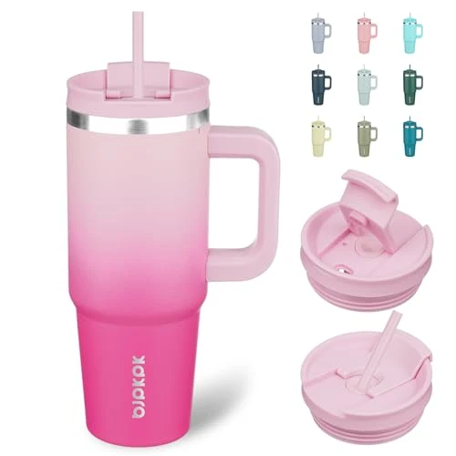 Easy-to-Use 30 oz Insulated Tumbler with Handle Straw Long-Lasting