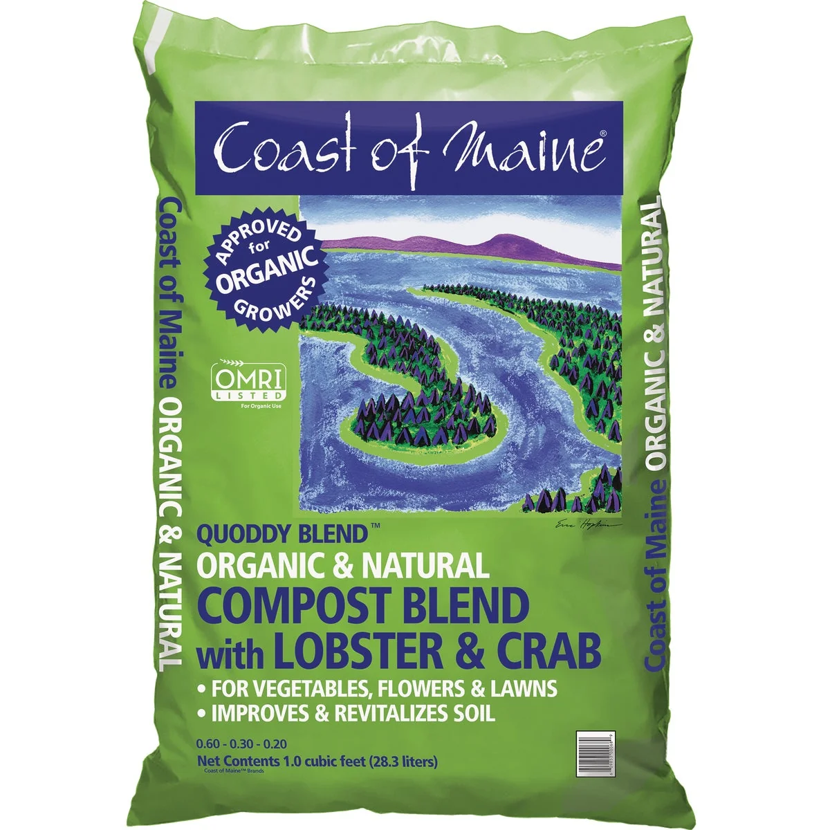 Fashionable Coast of Maine Quoddy Blend 1 Cu. Ft. 26 Lb. Organic Natural Compost High-End