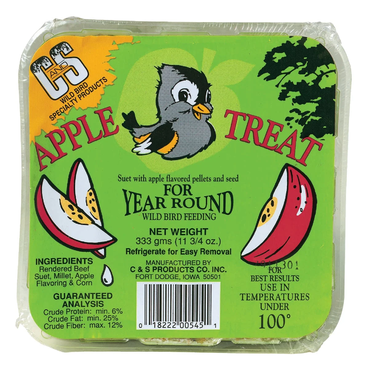 Exclusive C S 11.75 Oz. Apple Treat Suet Innovative