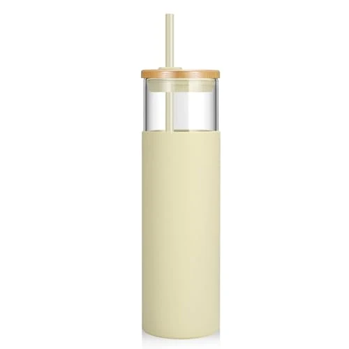 Innovative 32 oz Glass Tumbler with Lids and Straws Professional