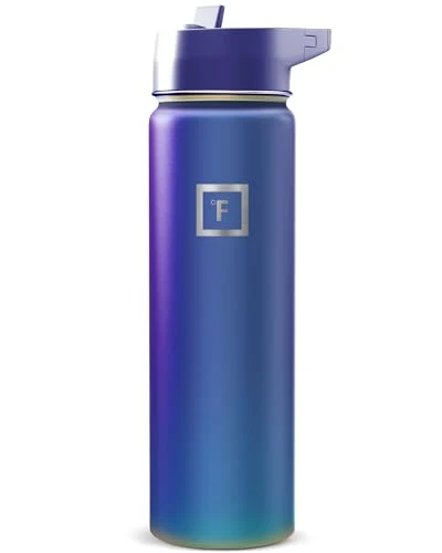 Versatile 24 oz Wide Mouth Water Bottle with Straw Sophisticated