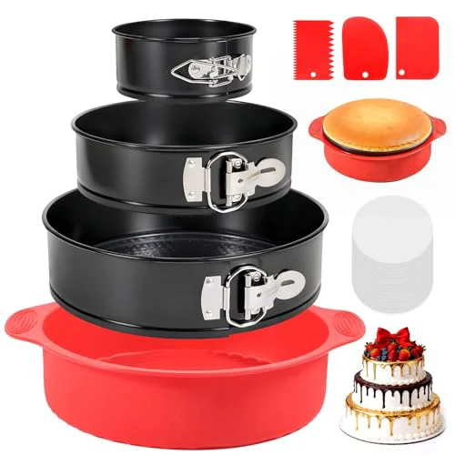 Unique 4 7 9 Inch Springform Pan Cheesecake Pan with Silicone Protector 3 Count World-Class