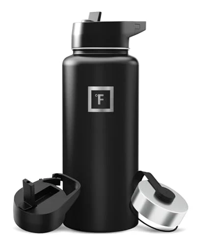 Exceptional 32 oz Wide Mouth Water Bottle with 3 Lids Original