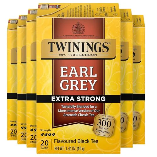 Lightweight Earl Grey Extra Strong Black Tea Individually Wrapped Bags 120 Count Secure