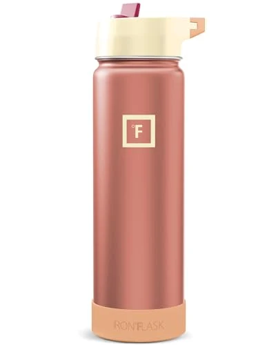 Soft 24 oz Wide Mouth Water Bottle with Straw Modern