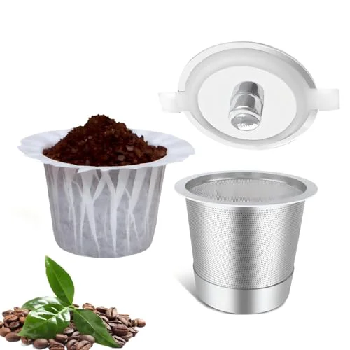 Superior 1 Pack Reusable K Cup with 100 Count Paper Coffee Filters for Keurig 1.0 and 2.0 Coffee Makers 101 Count Sophisticated