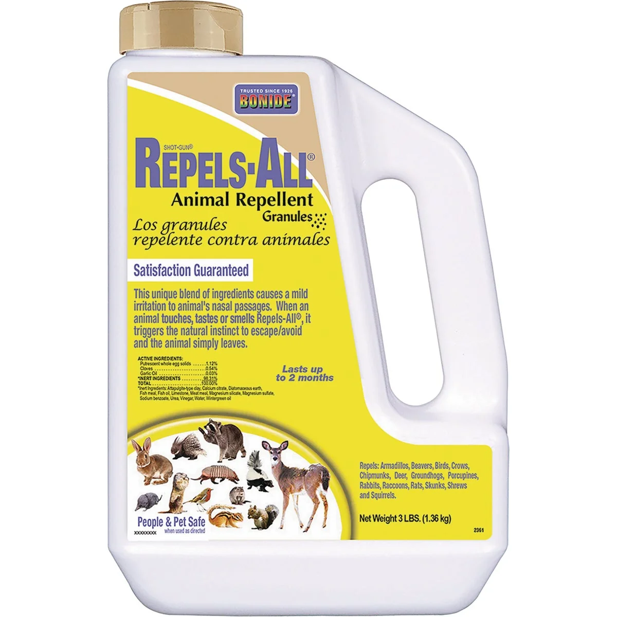 Smooth Bonide Repels All 3 Lb. Granular Animal Repellent Proven