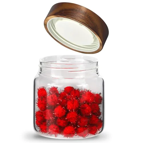 Comfortable 16 oz Glass Jars with Airtight Lid Spice Jar Round Storage Canister with Clear Glass Food Jar for Pantry Sugar Tea Coffee Bean Spice Nuts Cookies Bath Salts Exclusive