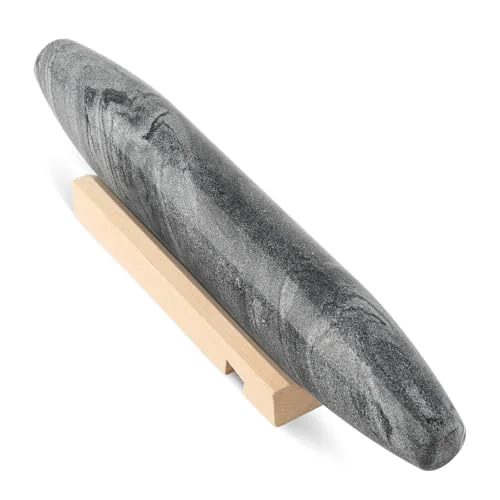 Sophisticated African Natural Grey Marble French Rolling Pin Sustainable