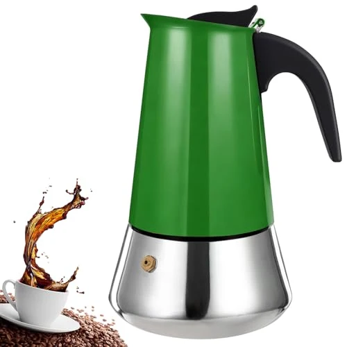 Clean 2 Cup Stovetop Espresso Maker Stainless Steel Moka Pot Stove Top Percolator Italian Coffee Makers Capable Mocha Greca Machine Cafe Classic Induction Cookers for Home and Camping 100ml 3.3oz Practical