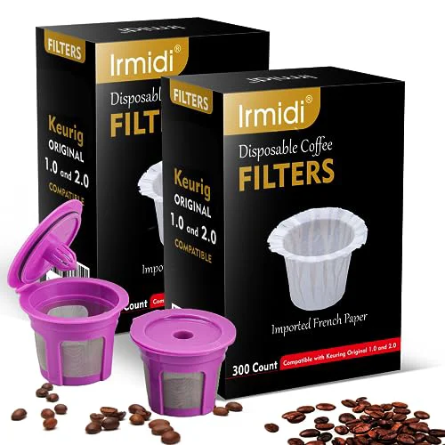 Prestigious 600 Count Kcup Filters disposable with 2 Pack Reusable Coffee Pods for Keurig1.0 and 2.0 Coffee Makers Casual