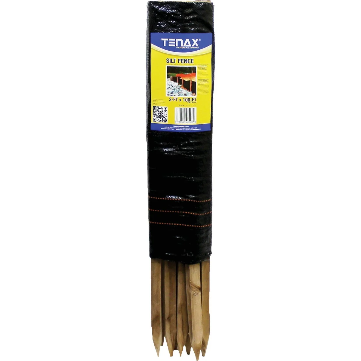 Quality Tenax 2 Ft. H. x 100 Ft. L. Preassembled Black Woven Geotextile Silt Fence Smooth