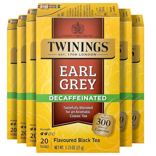 Expertly Made Decaffeinated Earl Grey Black Bergamot Tea Bags 20 CT Box 120 Count Smooth