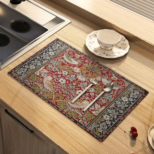 Trendy Paisley Dish Drying Mat for Kitchen Counter Clean