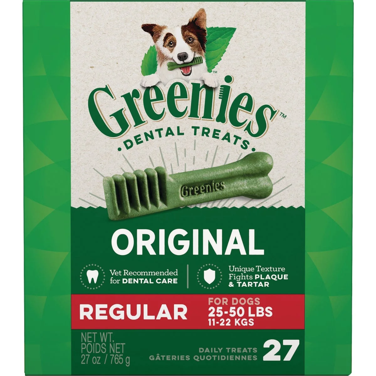 Casual Greenies Regular Medium Dog Flavor Dental Dog Treat 27-Pack Quality