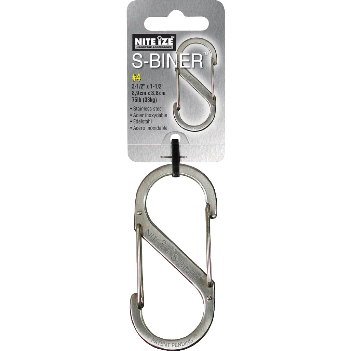 High-Performance Nite Ize S-Biner Size 2 10 Lb. Capacity Stainless Steel S-Clip Key Ring Clean
