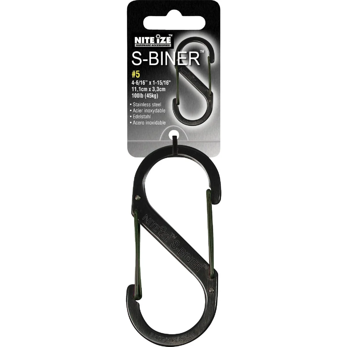 Classic Nite Ize S-Biner Size 4 75 Lb. Capacity Black S-Clip Key Ring Comfortable